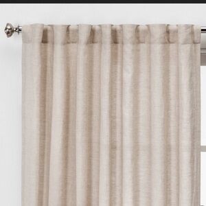 Threshold Beige Linen Curtains — 4 Panels